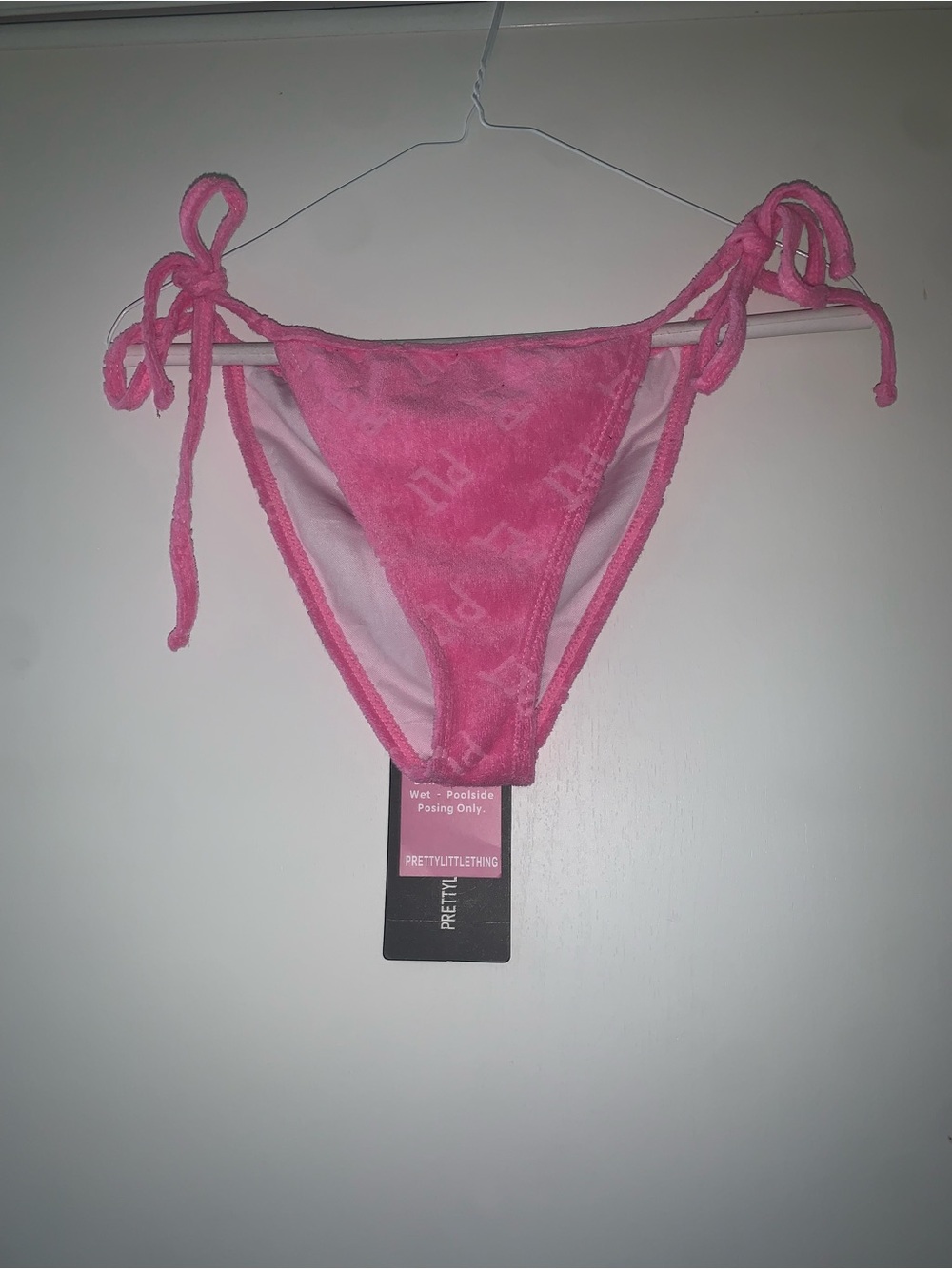 PrettyLittleThing Hot Pink Tie-Side Bikini Bottom